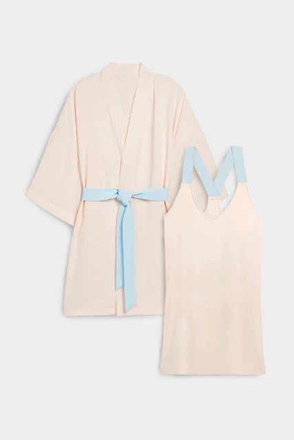 Negative Underwear Supreme Slip + Mini Robe In Peach (Pack) 1 Negative Underwear Supreme Slip + Mini Robe In Peach (Pack)