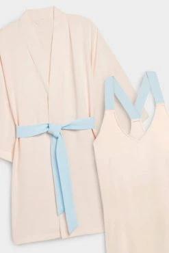 Negative Underwear Supreme Slip + Mini Robe In Peach (Pack)