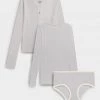 Negative Underwear Whipped Cardi + Whipped Cropped Long Sleeve + Boy Short In Moon Metallic (Pack) Lounge