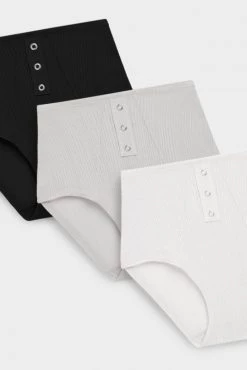 Negative Underwear Underwear Whipped High Rise In Black And In White And In Moon (3 Pack)