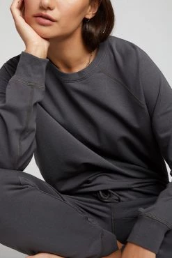 Negative Underwear Sweats Club Crew In Washed Black