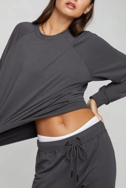 Negative Underwear Club Crew + Club Jogger In Washed Black (Pack) Lounge