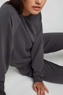 Negative Underwear Sweats Club Crew In Washed Black 7 Negative Underwear Sweats Club Crew In Washed Black