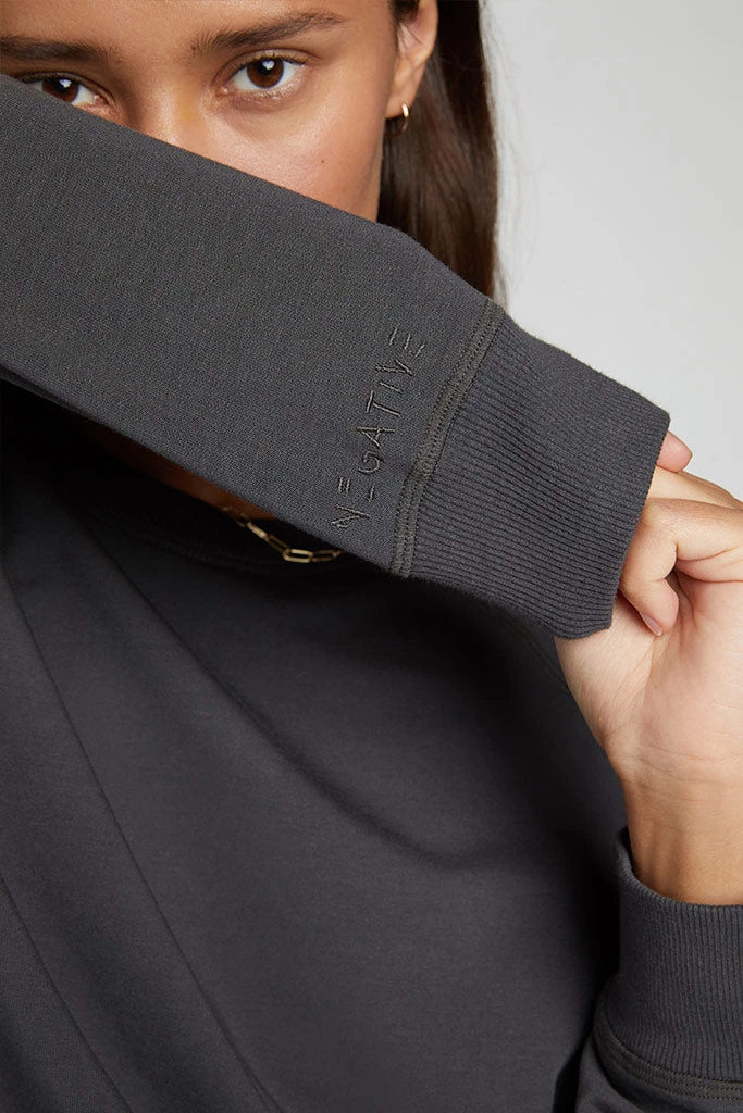 Negative Underwear Sweats Club Crew In Washed Black 2 Negative Underwear Sweats Club Crew In Washed Black