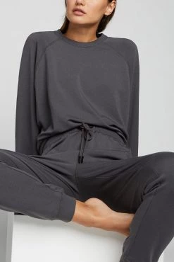 Negative Underwear Club Crew + Club Jogger In Washed Black (Pack) Lounge