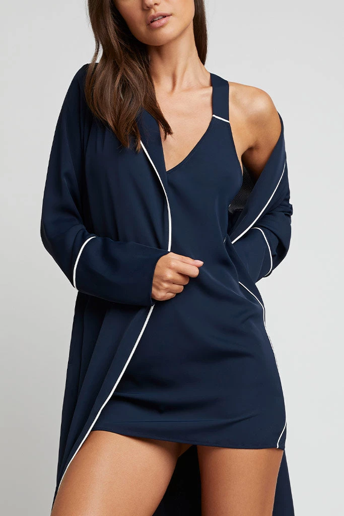 Negative Underwear Supreme Classic Robe In Navy + White 4 Negative Underwear Supreme Classic Robe In Navy + White