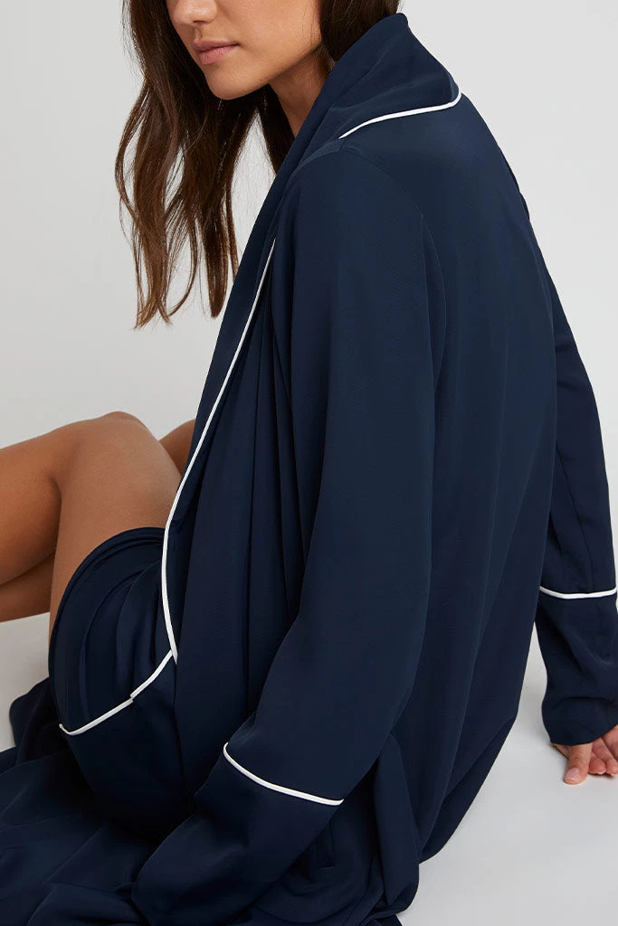 Negative Underwear Supreme Classic Robe In Navy + White 2 Negative Underwear Supreme Classic Robe In Navy + White