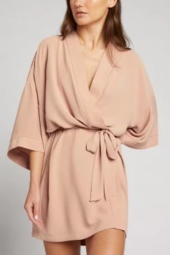 Negative Underwear Supreme Mini Robe In Buff Lounge