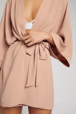 Negative Underwear Supreme Mini Robe In Buff Lounge