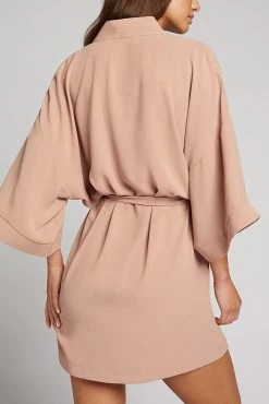 Negative Underwear Supreme Mini Robe In Buff Lounge