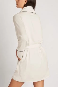 Negative Underwear Lounge Supreme Smoking Jacket In Off White + Black 5 Negative Underwear Lounge Supreme Smoking Jacket In Off White + Black