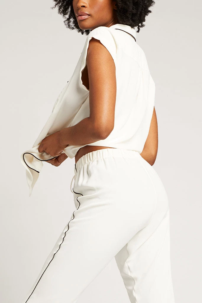 Negative Underwear Lounge Supreme Jogger Pant In Off White + Black 3 Negative Underwear Lounge Supreme Jogger Pant In Off White + Black