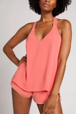 Negative Underwear Supreme Tank In Coral + Peach Lounge