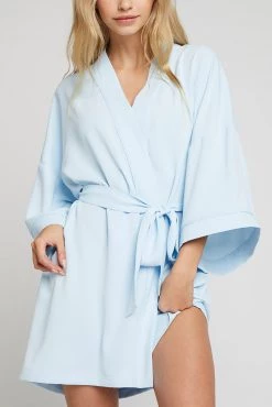 Negative Underwear Lounge Supreme Mini Robe In Glacier