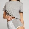 Negative Underwear Uniform Crop Tee In Heather Grey