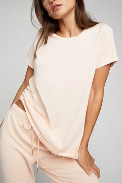 Negative Underwear Uniform Crew Tee In Peach Lounge