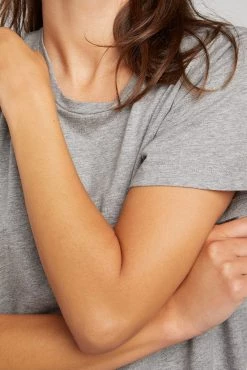 Negative Underwear Uniform Crew Tee In Heather Grey Lounge