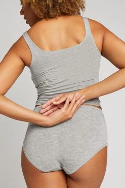 Negative Underwear Whipped Cropped A-Top In Heather Grey