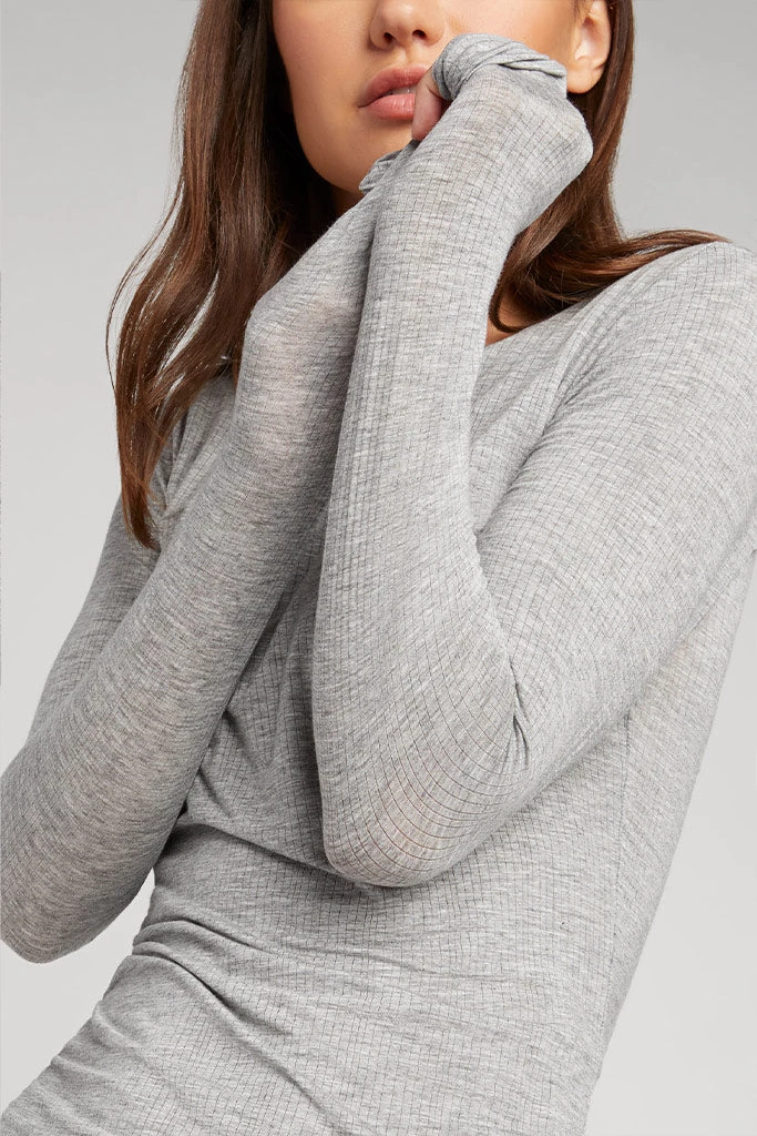 Negative Underwear Whipped Long Sleeve In Heather Grey 2 Negative Underwear Whipped Long Sleeve In Heather Grey