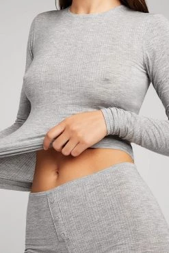 Negative Underwear Whipped Long Sleeve In Heather Grey 6 Negative Underwear Whipped Long Sleeve In Heather Grey