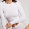 Negative Underwear Lounge Whipped Cropped Long Sleeve In White