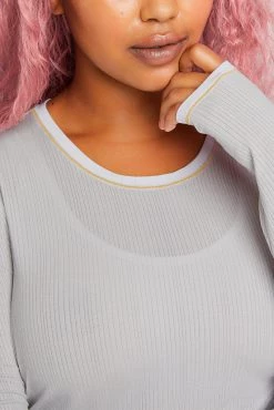 Negative Underwear Whipped Cropped Long Sleeve In Moon Metallic 6 Negative Underwear Whipped Cropped Long Sleeve In Moon Metallic