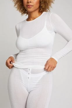 Negative Underwear Whipped Long Sleeve In White Lounge
