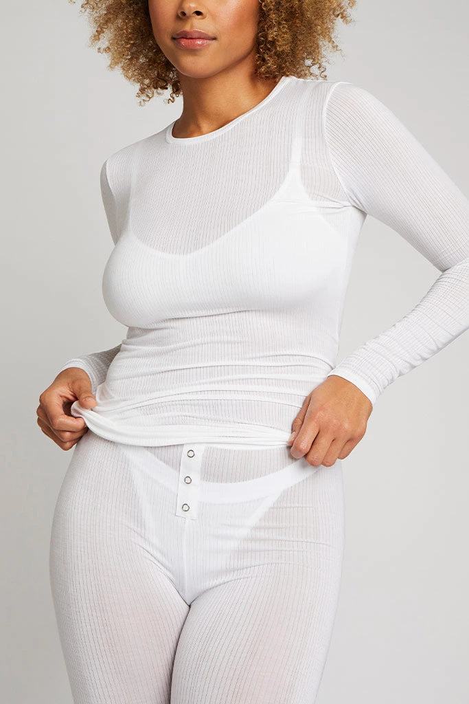 Negative Underwear Whipped Long Sleeve In White Lounge 1 Negative Underwear Whipped Long Sleeve In White Lounge