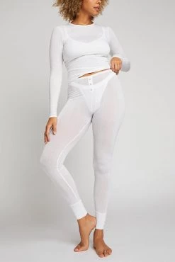 Negative Underwear Lounge Whipped Long Underwear In White