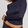 Negative Underwear Lounge Whipped Turtleneck In Navy