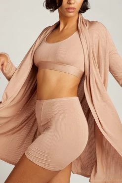 Negative Underwear Lounge Whipped Wrap In Buff