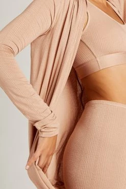 Negative Underwear Lounge Whipped Wrap In Buff