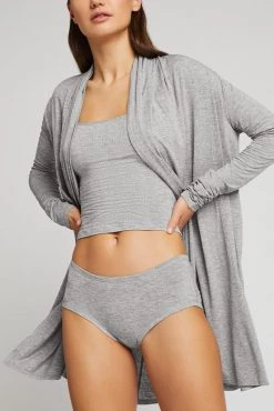 Negative Underwear Whipped Wrap In Heather Grey Lounge