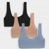 Negative Underwear Sieve Bra Top In Black And In Buff And In Slate (3 Pack) Bras