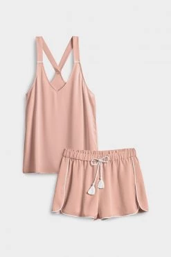 Negative Underwear Supreme Sleep Tank + Short In Buff + Off White (Pack)