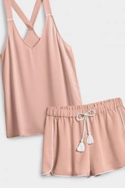 Negative Underwear Supreme Sleep Tank + Short In Buff + Off White (Pack)