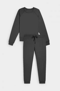 Negative Underwear Club Crew + Club Jogger In Washed Black (Pack) Lounge