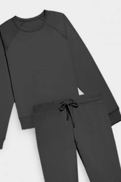 Negative Underwear Club Crew + Club Jogger In Washed Black (Pack) Lounge