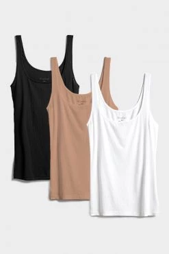 Negative Underwear Whipped A-Top In Black And In White And In Buff (3 Pack)