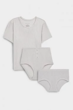 Negative Underwear Whipped Baby Tee + Boy Short + High Rise In Moon (Pack)