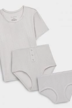 Negative Underwear Whipped Baby Tee + Boy Short + High Rise In Moon (Pack)