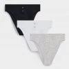 Negative Underwear Whipped French Cut Brief In Black And In White And In Heather Grey (3 Pack)