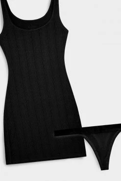 Negative Underwear Whipped Slip + Whipped Thong In Black (Pack) Thongs