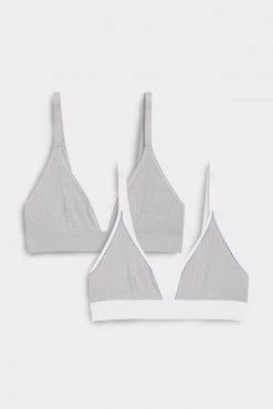 Negative Underwear Bras Whipped Triangle Bra In Moon And In Moon Colorblock (2 Pack)