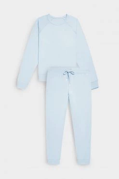 Negative Underwear Lounge Club Crew + Club Jogger In Glacier (Pack)