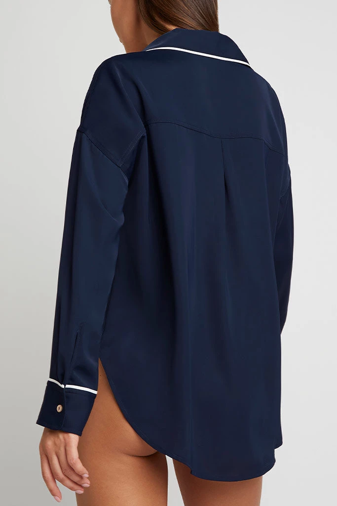 Negative Underwear Supreme Shirt In Navy + White 4 Negative Underwear Supreme Shirt In Navy + White