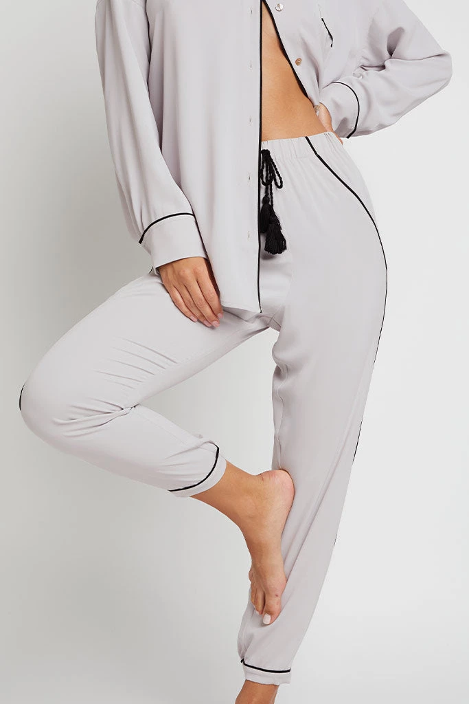 Negative Underwear Lounge Supreme Jogger Pant In Moon + Black 1 Negative Underwear Lounge Supreme Jogger Pant In Moon + Black