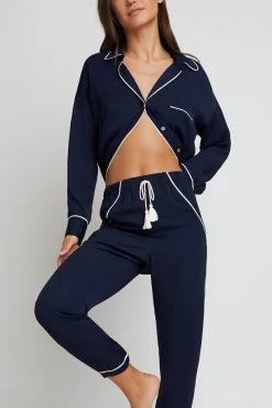 Negative Underwear Lounge Supreme Jogger Pant In Navy + White 6 Negative Underwear Lounge Supreme Jogger Pant In Navy + White