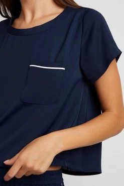 Negative Underwear Supreme Pocket Tee In Navy + White Lounge 6 Negative Underwear Supreme Pocket Tee In Navy + White Lounge