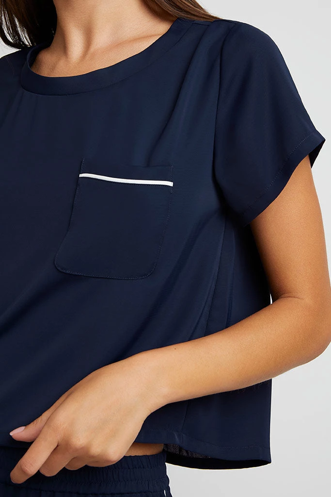 Negative Underwear Supreme Pocket Tee In Navy + White Lounge 3 Negative Underwear Supreme Pocket Tee In Navy + White Lounge